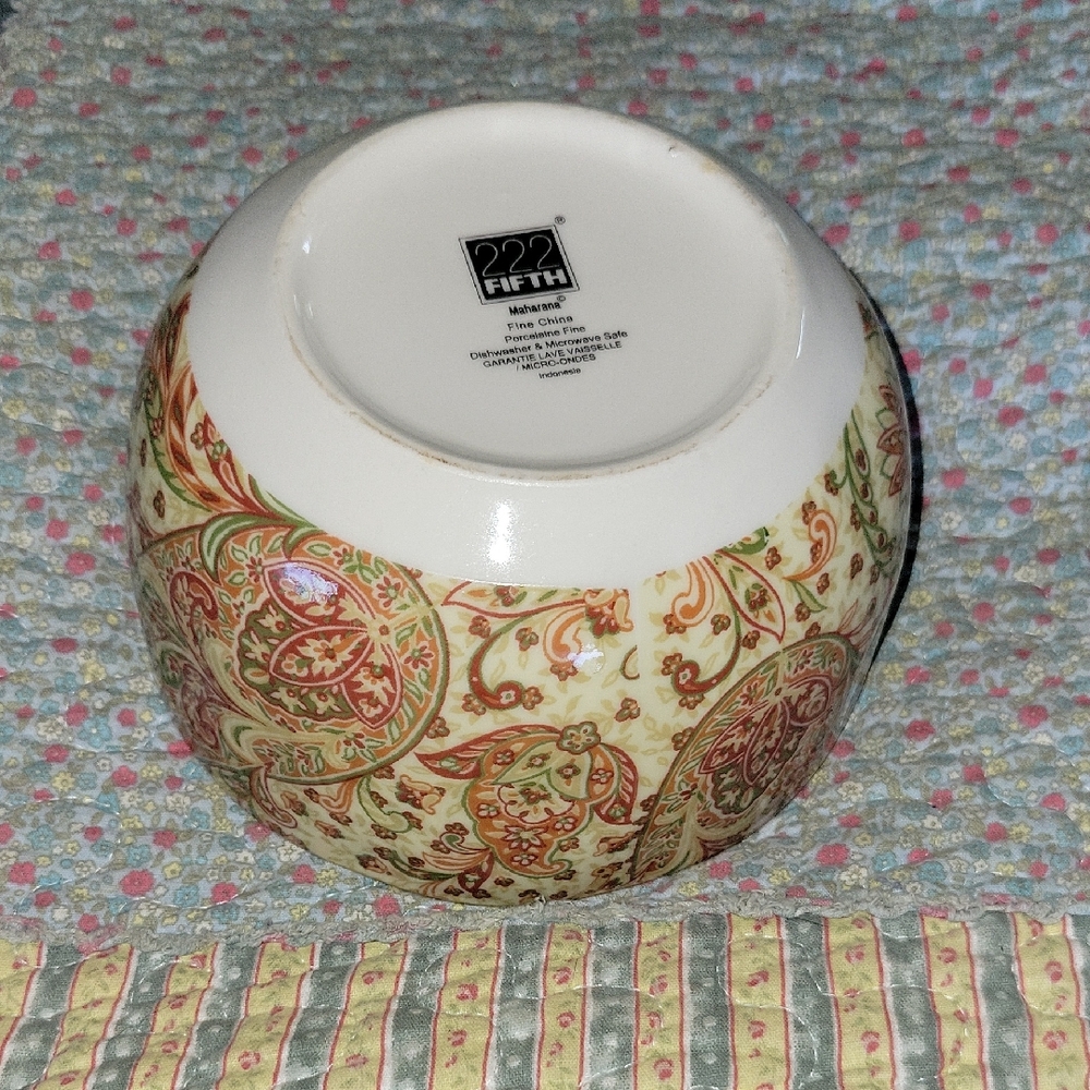 222 Fifth Maharana Paisley Bowl Multicolor